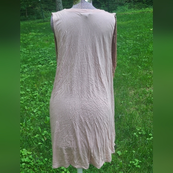 Banana Republic Womens Tiered Fringe Pink Tank Shirt Size XL - Picture 4 of 6